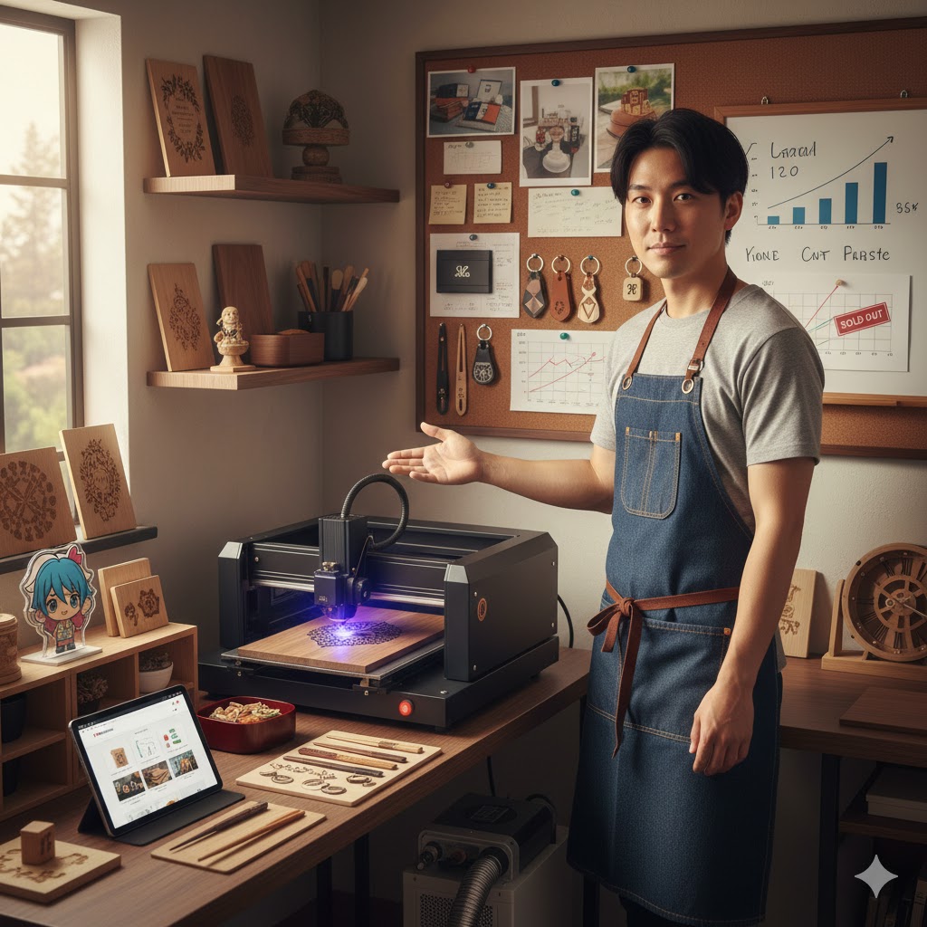 レーザー加工機の副業で稼げるおすすめの収益モデル