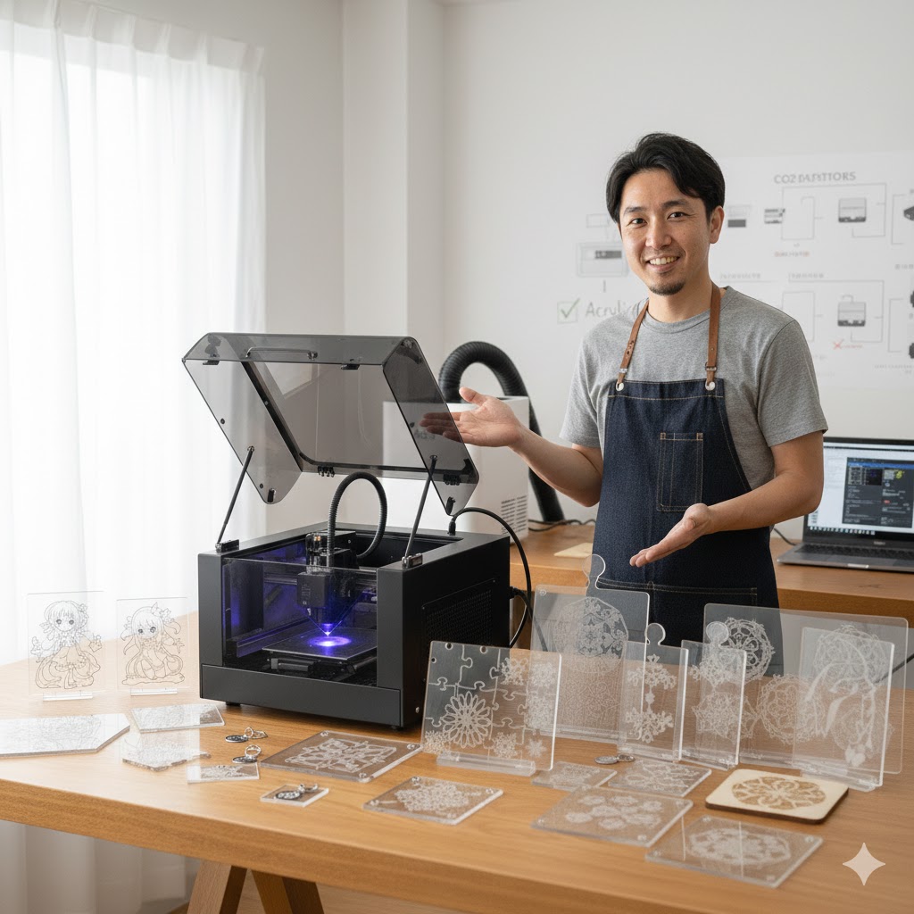 透明アクリル切断に対応する機種選びのポイント